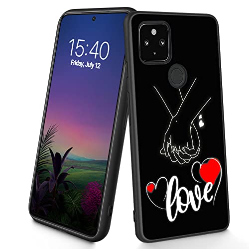 Kompatibel mit Pixel 5 Hülle, dünne, weiche TPU-Silikon-Schutzhülle, stoßfest, rutschfest, für Google Pixel 5, 15,2 cm (6 Zoll), für Paare von CUISHAN