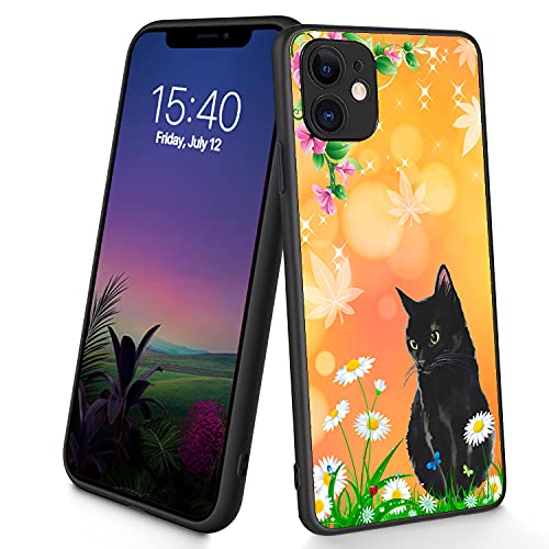 Kompatibel mit iPhone 11 Hülle, dünne, weiche TPU-Silikon-Schutzhülle, stoßfest, rutschfest, für Apple iPhone 11, 15,5 cm (6,1 Zoll), schwarze Katze) von CUISHAN