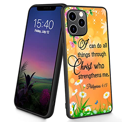 Kompatibel mit iPhone 11 Pro, dünne, weiche TPU-Silikon-Schutzhülle, stoßfest, rutschfest, für Apple iPhone 11 Pro 5,8 Zoll (2019), (Philipper 4:13) von CUISHAN