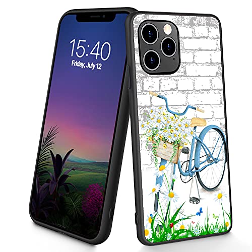 Kompatibel mit iPhone 11 Pro Max, dünne, weiche TPU-Silikon-Schutzhülle, stoßfest, rutschfest, für Apple iPhone 11 Pro Max 6,5 Zoll (2019), (Blumenfahrrad) von CUISHAN