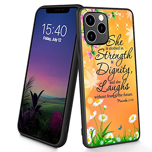 Kompatibel mit iPhone 11 Pro Max, dünne, weiche TPU-Silikon-Schutzhülle, stoßfest, rutschfest, für Apple iPhone 11 Pro Max 6,5 Zoll (2019), (Sprüche 31:25) von CUISHAN