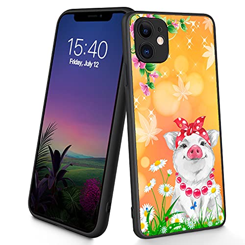 Kompatibel mit iPhone 12/12 Pro, dünne, weiche TPU-Silikon-Schutzhülle, stoßfest, rutschfest, für Apple iPhone 12/12 Pro 15,5 cm (6,1 Zoll), süßes Schweinchen) von CUISHAN