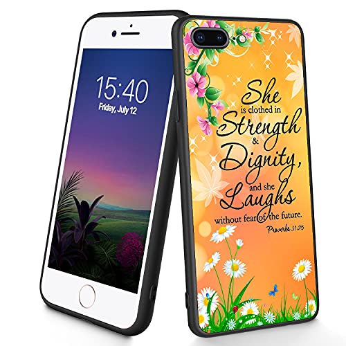 Kompatibel mit iPhone 8 Plus/7 Plus, dünne, weiche TPU-Silikon-Schutzhülle, stoßfest, rutschfest, für Apple iPhone 8 Plus/7 Plus, 14 cm (5,5 Zoll), (Sprüche 31:25) von CUISHAN