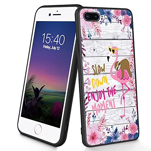 Kompatibel mit iPhone 8 Plus/7 Plus, dünne, weiche TPU-Silikon-Schutzhülle, stoßfest, rutschfest, für Apple iPhone 8 Plus/7 Plus 5,5 Zoll (5,5 Zoll) (Sloth und Flamingo) von CUISHAN