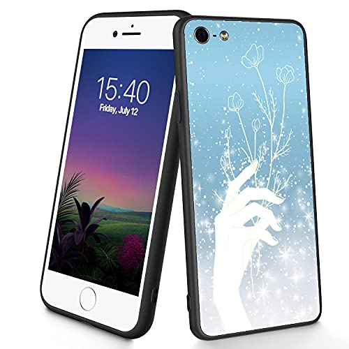 Kompatibel mit iPhone SE 2020/7/8, dünne, weiche TPU-Silikon-Schutzhülle, stoßfest, rutschfest, für Apple iPhone SE 2020/7/8, 11,9 cm (4,7 Zoll), (Handblumen) von CUISHAN