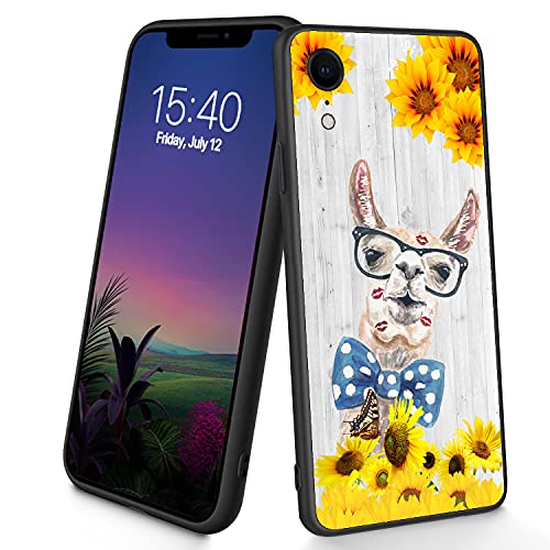 Kompatibel mit iPhone XR-Hülle, dünne, weiche TPU-Silikon-Schutzhülle, stoßfest, rutschfest, für Apple iPhone XR 6,1 Zoll (2018), (Sonnenblumen-Alpaka) von CUISHAN