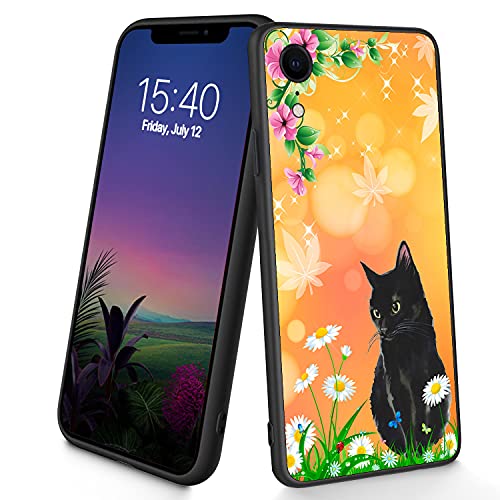 Kompatibel mit iPhone XR-Hülle, dünne, weiche TPU-Silikon-Schutzhülle, stoßfest, rutschfest, für Apple iPhone XR 6,1 Zoll (2018), (schwarze Katze) von CUISHAN