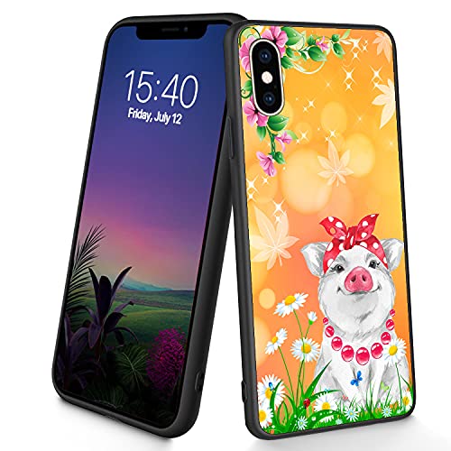 Kompatibel mit iPhone Xs Max, dünne, weiche TPU-Silikon-Schutzhülle, stoßfest, rutschfest, für Apple iPhone Xs Max 16,5 cm (6,5 Zoll), süßes Schweinchen) von CUISHAN