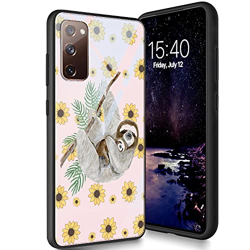 Schutzhülle aus gehärtetem Glas für Galaxy S20 Plus, weiches Silikon, TPU-Stoßdämpfer, kratzfest, kompatibel mit Samsung Galaxy S20 Plus 6,7 Zoll (2020), Mutter- und Kind-Faultier von CUISHAN