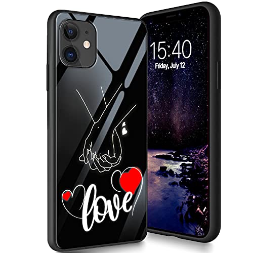 Schutzhülle aus gehärtetem Glas für iPhone 12/12 Pro, weiches Silikon, TPU-Stoßdämpfer, kratzfest, kompatibel mit Apple iPhone 12/12 Pro 6,1 Zoll (2020), Paare von CUISHAN