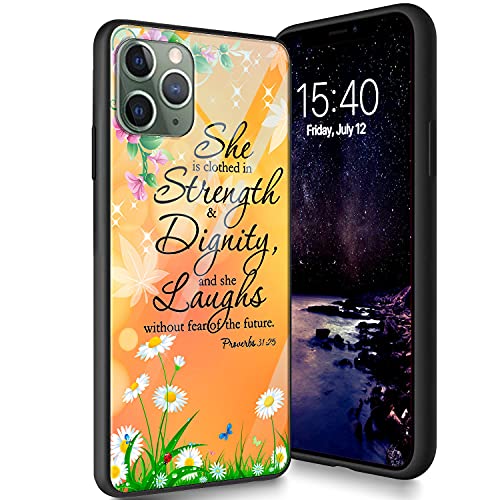 Schutzhülle aus gehärtetem Glas für iPhone 12 Pro Max, weiches Silikon, TPU-Stoßdämpfer, kratzfest, kompatibel mit Apple iPhone 12 Pro Max 6,7 Zoll (2020), Sprüche 31:25 von CUISHAN