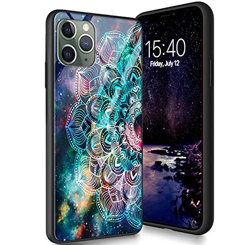 Schutzhülle aus gehärtetem Glas für iPhone 12 Pro Max, weiches Silikon, TPU-Stoßdämpfer, kratzfest, kompatibel mit Apple iPhone 12 Pro Max 6,7 Zoll (2020), iPhone Mandala von CUISHAN