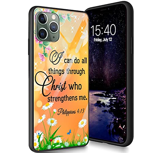 Schutzhülle aus gehärtetem Glas für iPhone 13, weiches Silikon, TPU, kratzfest, kompatibel mit Apple iPhone 13 15,5 cm (6,1 Zoll), Philipper 4:13 von CUISHAN