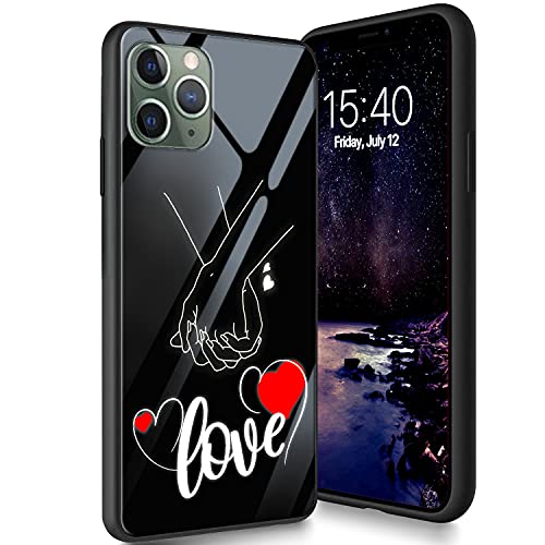 Schutzhülle aus gehärtetem Glas für iPhone 13 Mini, weiches Silikon, TPU-Stoßdämpfer, kratzfest, kompatibel mit Apple iPhone 13 Mini 5,4 Zoll (2021), Paare von CUISHAN