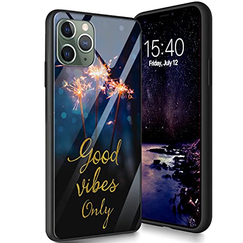 Schutzhülle aus gehärtetem Glas für iPhone 13 Pro, weiches Silikon-TPU-Stoßdämpfer, kratzfest, kompatibel mit Apple iPhone 13 Pro 15,5 cm (6,1 Zoll), nur gute Laune von CUISHAN