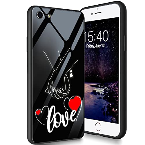 Schutzhülle aus gehärtetem Glas für iPhone 7/8/SE 2020, weiches Silikon, TPU-Stoßdämpfer, kratzfest, kompatibel mit Apple iPhone 7/8/SE 2020, 11,9 cm (4,7 Zoll), Paare von CUISHAN