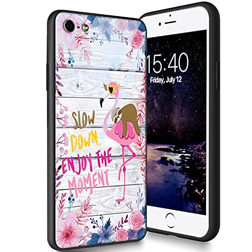 Schutzhülle aus gehärtetem Glas für iPhone 7/8/SE 2020, weiches Silikon, TPU-Stoßdämpfer, kratzfest, kompatibel mit Apple iPhone 7/8/SE 2020, 4,7 Zoll, Faultier und Flamingo Schutzhülle aus gehärtetem Glas für iPhone 7/8/SE 2020, weiches Silikon, TPU-Stoßdämpfer, kratzfest, kompatibel mit Apple iPhone 7/8/SE 2020, 4,7 Zoll, Faultier und Flamingo von CUISHAN