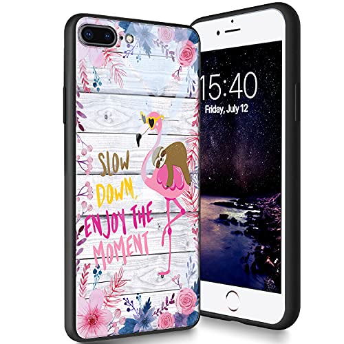Schutzhülle aus gehärtetem Glas für iPhone 8 Plus/7 Plus, weiches Silikon, TPU-Stoßdämpfer, kratzfest, kompatibel mit Apple iPhone 8 Plus/7 Plus, 5,5 Zoll, Faultier und Flamingo Schutzhülle aus gehärtetem Glas für iPhone 8 Plus/7 Plus, weiches Silikon, TPU-Stoßdämpfer, kratzfest, kompatibel mit Apple iPhone 8 Plus/7 Plus, 5,5 Zoll, Faultier und Flamingo von CUISHAN