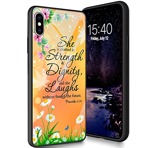 Schutzhülle aus gehärtetem Glas für iPhone X/XS, weiches Silikon-TPU-Stoßdämpfer, kratzfest, kompatibel mit Apple iPhone X/XS 5,8 Zoll, Sprüche 31:25 Schutzhülle aus gehärtetem Glas für iPhone X/XS, weiches Silikon-TPU-Stoßdämpfer, kratzfest, kompatibel mit Apple iPhone X/XS 5,8 Zoll, Sprüche 31:25 von CUISHAN