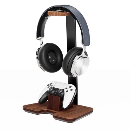 CUIWHRL Controller-Ständer aus Holz, Kopfhörerständer für Schreibtisch, Gaming-Schreibtisch-Zubehör, Controller-Halter für PC-Kopfhörer-Zubehör, Headset-Halter CUIWHRL Controller-Ständer aus Holz, Kopfhörerständer für Schreibtisch, Gaming-Schreibtisch-Zubehör, Controller-Halter für PC-Kopfhörer-Zubehör, Headset-Halter von CUIWHRL