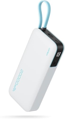 CUKTECH Power Bank, 45W Powerbank 20000mah mit Integriertem USB-C Kabel, Akkupack mit schnellladefunktion, Externe Handyakkus mit Digitales Display für iPhone 16/15 Pro Max, MacBook, Galaxy S25 von CUKTECH