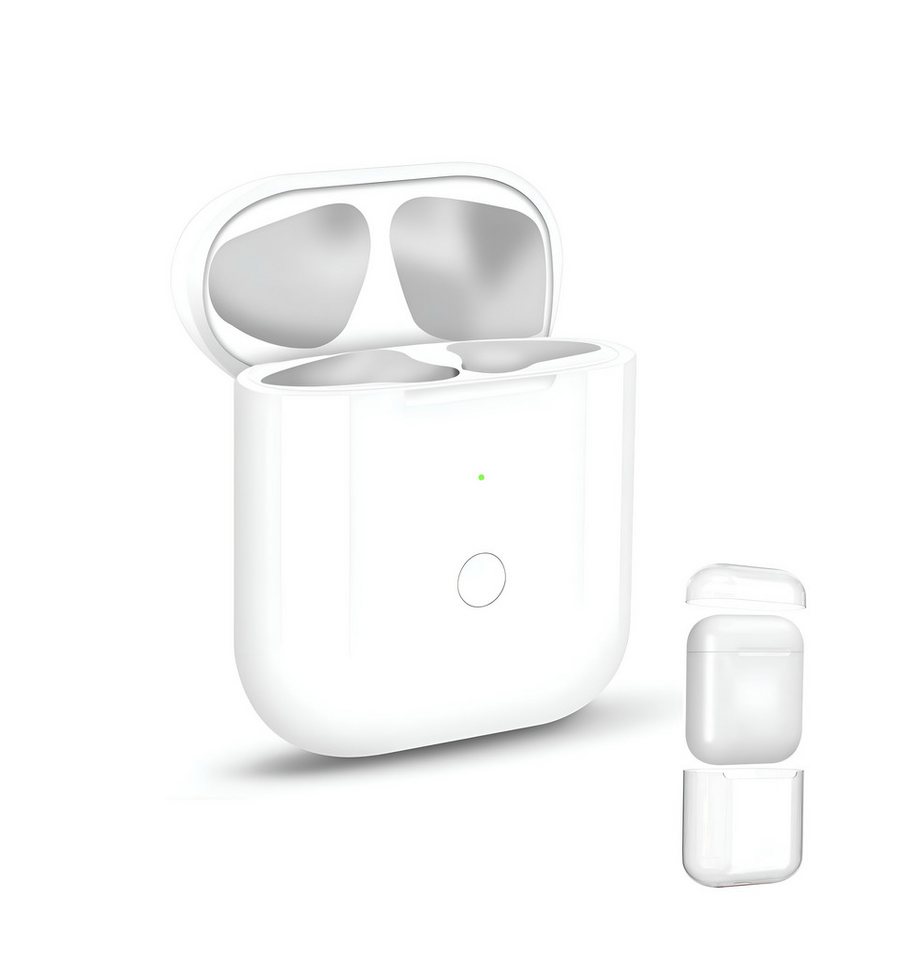 CULTZEN Kabellose Ersatz Ladecase für AirPods 1 & 2 mit MagSafe Funktion Batterie-Ladegerät (Bluetooth-Kopfhörer LED-Anzeige & Schutz, 2-tlg., Ladecase mit Silikonhülle) von CULTZEN
