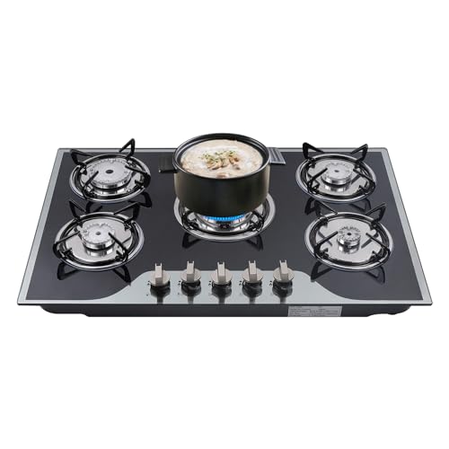 Gaskochfeld 5 Flammig | Glas Gaskochfeld Gasherd Einbau | Gas Herd Mit Flammschutzvorrichtung | Naturgas | 5 Verschiedenen Leistungen | Gas Kochplatte Herdplatte Effizient Und Energiesparend Gaskochfeld 5 Flammig | Glas Gaskochfeld Gasherd Einbau | Gas Herd Mit Flammschutzvorrichtung | Naturgas | 5 Verschiedenen Leistungen | Gas Kochplatte Herdplatte Effizient Und Energiesparend von CUMELLIIR