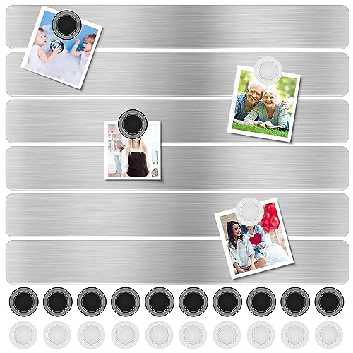 Magnettafel 6 Stück Magnettafeln Memotafel Selbstklebend Magnetboard Magnetstreifen mit 20 Starke Magnete für Kühlschrank Dokumente Fotos Küchen von CUNQN