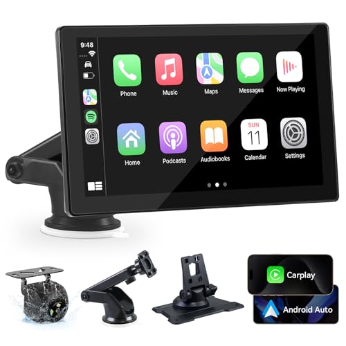 9 Zoll Carplay Display mit Wireless Carplay und Android Auto,720P Rückfahrkamera, GPS Navigation, Unterstützt Bluetooth, Airplay/Mirror Link, Siri/Google-Sprachsteuerung, FM, AUX 9 Zoll Carplay Display mit Wireless Carplay und Android Auto,720P Rückfahrkamera, GPS Navigation, Unterstützt Bluetooth, Airplay/Mirror Link, Siri/Google-Sprachsteuerung, FM, AUX von CUQI
