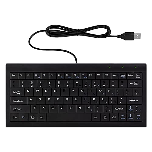CUQI Mini Tastatur, Kleine Kabelgebundene Tastatur 82 Scherentasten, USB-Schnittstelle Kompakttastatur für Android, Windows PC, Laptop, Raspberry Pi, Windows 10/8/7 von CUQI