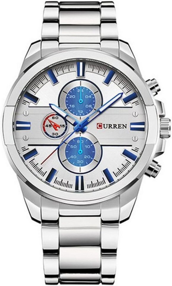 CURREN Die analoge Zeitanzeige kombiniert klassisches Design-sportlicher Note Watch, Herrenuhr mit Edelstahlarmband und Mineralglas CURREN Die analoge Zeitanzeige kombiniert klassisches Design-sportlicher Note Watch, Herrenuhr mit Edelstahlarmband und Mineralglas von CURREN
