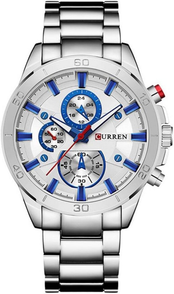 CURREN Die analoge Zeitanzeige kombiniert klassisches Design-sportlicher Note Watch, Herrenuhr mit Edelstahlarmband und Mineralglas CURREN Die analoge Zeitanzeige kombiniert klassisches Design-sportlicher Note Watch, Herrenuhr mit Edelstahlarmband und Mineralglas von CURREN