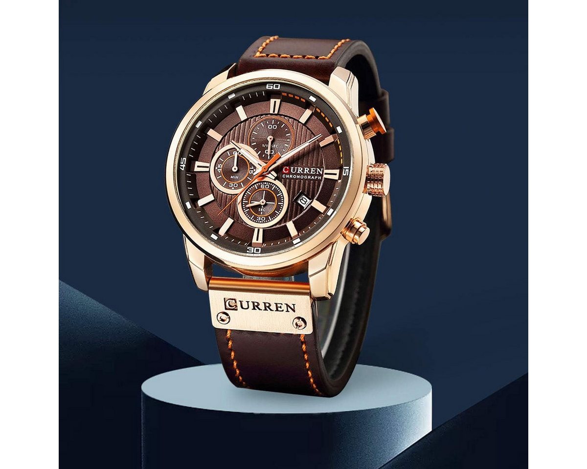 CURREN Präzises japanisches Quarzwerk-analoger Anzeige sorgt-3ATM wasserdicht Watch, Klassische Armbanduhr für Männer im Chronograph-Stil CURREN Präzises japanisches Quarzwerk-analoger Anzeige sorgt-3ATM wasserdicht Watch, Klassische Armbanduhr für Männer im Chronograph-Stil von CURREN