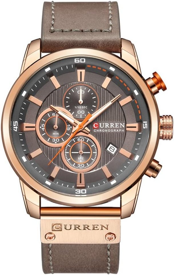 CURREN Präzises japanisches Quarzwerk-analoger Anzeige sorgt-3ATM wasserdicht Watch, Klassische Armbanduhr für Männer im Chronograph-Stil CURREN Präzises japanisches Quarzwerk-analoger Anzeige sorgt-3ATM wasserdicht Watch, Klassische Armbanduhr für Männer im Chronograph-Stil von CURREN