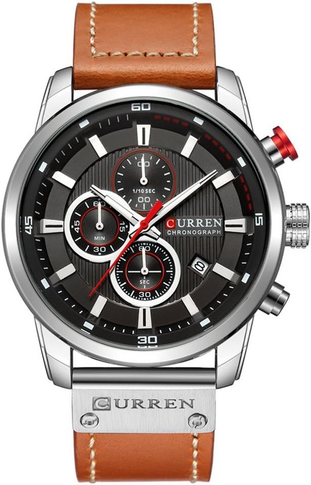 CURREN Präzises japanisches Quarzwerk-analoger Anzeige sorgt-3ATM wasserdicht Watch, Klassische Armbanduhr für Männer im Chronograph-Stil CURREN Präzises japanisches Quarzwerk-analoger Anzeige sorgt-3ATM wasserdicht Watch, Klassische Armbanduhr für Männer im Chronograph-Stil von CURREN