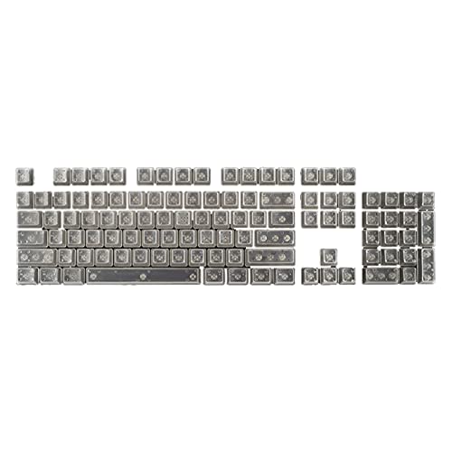 CUSROS 104 Stück/Set Tastenkappen, verschleißfest, transparentes Design, PBT nicht-beschriftet, mechanische Tastatur, Computer-Hintergrundbeleuchtung, Weiß von CUSROS