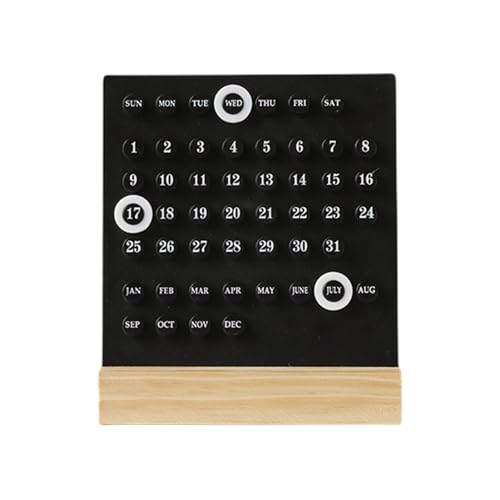 DIY Schreibtisch Kalender Umweltfreundliche Ornament Holz Jahr 2024 jährlich Personalisierte Geschenkidee Wiederverwendbare Holzdekoration Handgemachte Desktop Dekor Foto Schwarz von CUSROS