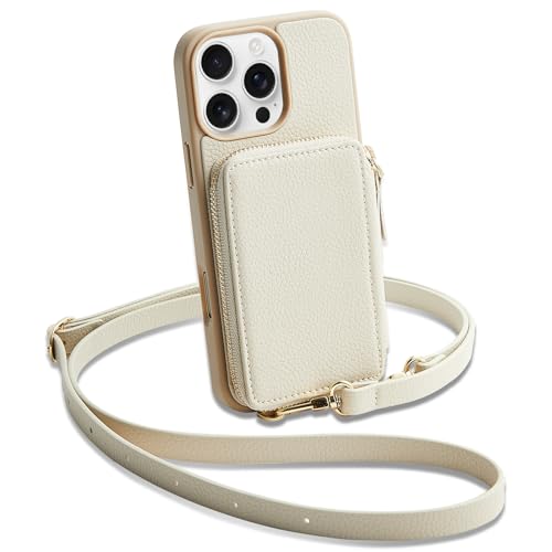CUSTYPE Für iPhone 16 Pro Max Hülle, Handyhülle Für iPhone 16 Pro Max Hülle mit Band Hülle aus Mikrofaserleder mit Geldbörse und Kartenfach, Handykette Hülle Für iPhone 16 Pro Max Beige 6,9” CUSTYPE Für iPhone 16 Pro Max Hülle, Handyhülle Für iPhone 16 Pro Max Hülle mit Band Hülle aus Mikrofaserleder mit Geldbörse und Kartenfach, Handykette Hülle Für iPhone 16 Pro Max Beige 6,9” von CUSTYPE