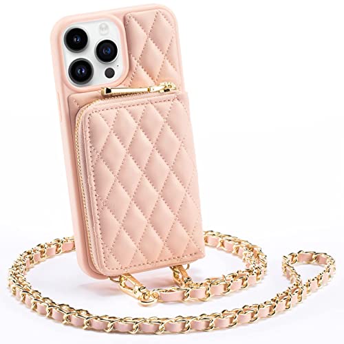CUSTYPE iPhone 14 Pro Max Hülle Mit Geldbörse Aus Mikrofaserleder - Handykette Mit Band Und Kartenfach Für Apple 6,7" Rosa CUSTYPE iPhone 14 Pro Max Hülle Mit Geldbörse Aus Mikrofaserleder - Handykette Mit Band Und Kartenfach Für Apple 6,7" Rosa von CUSTYPE