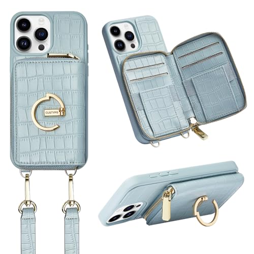 CUSTYPE Für iPhone 15 Pro Max Hülle, Handyhülle für iPhone 15 Pro Max Hülle mit Band Hülle aus Mikrofaserleder mit Geldbörse und Ständer, Handykette Hülle Für Apple iPhone 15 Pro Max Blau 6,7” CUSTYPE Für iPhone 15 Pro Max Hülle, Handyhülle für iPhone 15 Pro Max Hülle mit Band Hülle aus Mikrofaserleder mit Geldbörse und Ständer, Handykette Hülle Für Apple iPhone 15 Pro Max Blau 6,7” von CUSTYPE
