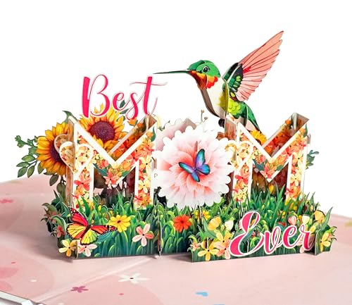 CUTPOPUP Beste Mama aller Zeiten Karte Muttertag, Geburtstagskarte, Geburtstagskarte Frau, Muttertag Karte, Karte Hochzeitstag (Best Mom Ever) US8SD226DE von CUT POPUP.COM