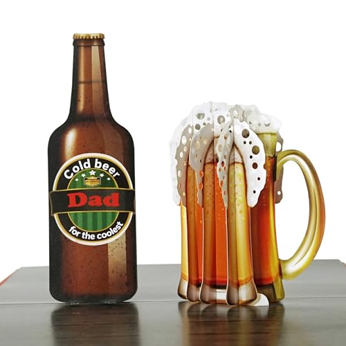 CUTPOPUP Bier - Geburtstagskarten für Männer, Geburtstagskarte Mann, Vatertag Karte, Geburtstags-Pop-Up-Karte, 3D-Grußkarte, Schönen Vatertag (Beer) US8-SD195DE von CUT POPUP.COM