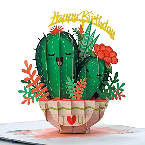 CUTPOPUP Cactus - Pop-Up-Karte mit Kaktus-Motiv, Pop-Up-Geburtstagskarte, Pop-Up-Geburtstagskarte, 3D-Grußkarten zum Geburtstag, GlückwunschkarteDE von CUT POPUP.COM