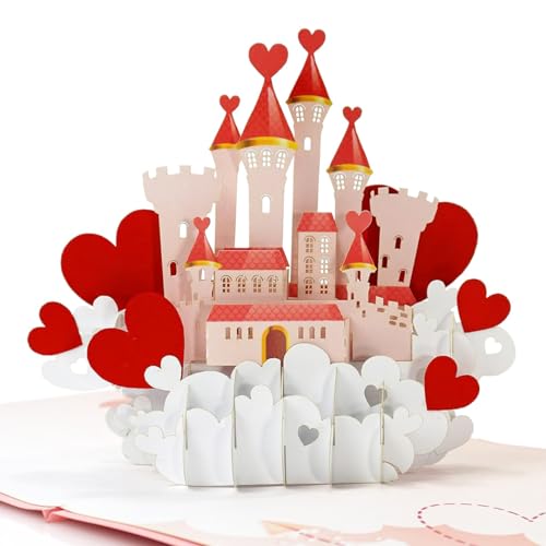 CUTPOPUP Castle - Liebesschloss-Grußkarten, romantische Liebeskarten für sie, Geburtstag, Jubiläumskarte DE von CUT POPUP.COM
