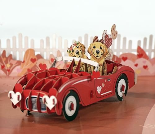 CUTPOPUP Jede Menge Liebe- 3D Karte Liebe, Hochzeitskarte, Valentinskarte, Karte Hochzeitstag, Geburtstagskarte Frau für Ehemann, Ehefrau, Sie, Ihn, Paar (Love Car) US8LO176DE von CUT POPUP.COM