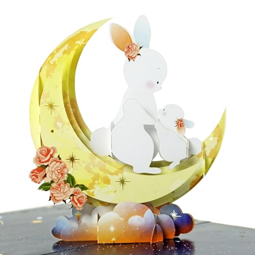 CUTPOPUP Kaninchen - Geburtstagskarte, Geburtstagskarte Frau, Muttertagskarte, 3D Geburtstagskarten (Rabbit 2) US8SD181DE von CUT POPUP.COM