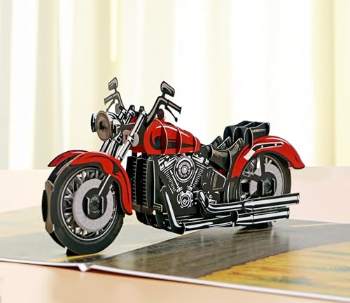 CUTPOPUP Klassisches Motorrad Geburtstagskarten für Männer, Geburtstagskarte Mann, Vatertag Karte, Geburtstags-Pop-Up-Karte, 3D-Grußkarte, Schönen Vatertag (Classic Motorcycle) US8-SD248DE von CUT POPUP.COM