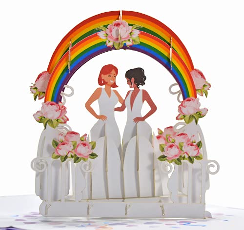 CUTPOPUP Lesbian Wedding LGBT Couple Pop Up Card LGBT Wedding Card, Anniversary Card Pop Up, LGBT Couple Wedding Pop Up Card, LGBT Birthday Card 3D IT… von CUT POPUP.COM