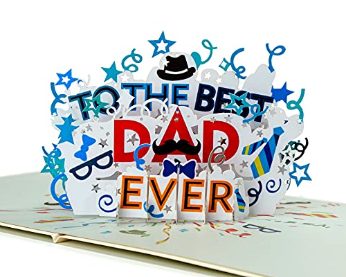 CUTPOPUP To The Best Dad Ever Vatertagskarte, Pop-Up-Karte für Vatertag, 3D Happy Father's Day Karte, Vatergeburtstagskarte, Überraschung am Vatertag oder Geburtstag von CUT POPUP.COM