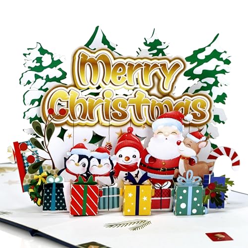 CUTPOPUP Weihnachtskarte, 3D-Weihnachts-Pop-Up-Karten, Feiertagsgrußkarte, Weihnachtskarten für Freunde, Liebhaber, Sie, Ehefrau, Ihn, Ehemann, Mutter, Mutter (Frohe Weihnachten) US8-CN256DE1515 von CUT POPUP.COM